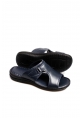 MirgeShoes Erkek Terlik İçi Dışı Hakiki Deri Lacivert MRG01082131432