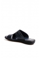 MirgeShoes Erkek Terlik İçi Dışı Hakiki Deri Lacivert MRG01082131432