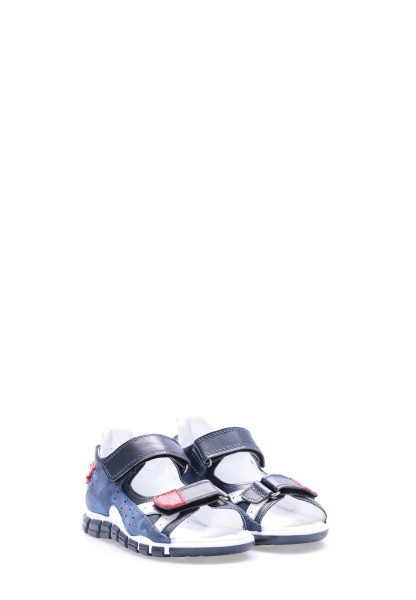 MirgeShoes Lacivert Unisex Çocuk Sandalet İçi Dışı Hakiki Deri MRG017422411096