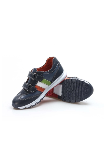MirgeShoes Lacivert Unisex Çocuk Sneaker Spor Ayakkabı İçi Dışı Hakiki Deri MRG0113661912