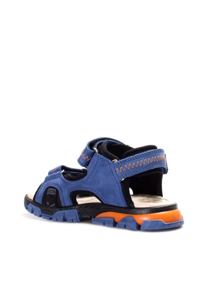 MirgeShoes Mavi Unisex Çocuk Sandalet İçi Dışı Hakiki Deri MRG0170424311117