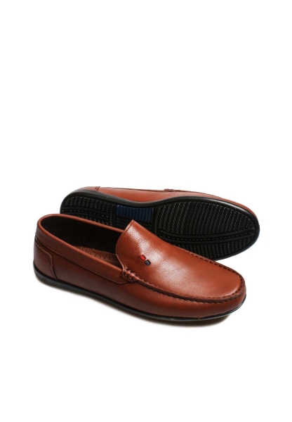 MirgeShoes Taba Erkek Loafer Ayakkabı Kaymaz Taban İçi Dışı Hakiki Deri MRG019451311614