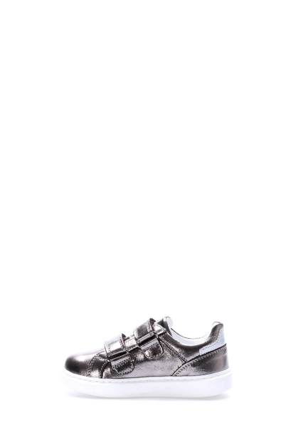 MirgeShoes Platin Kız Cırtcırtlı Çocuk Günlük Ayakkabı İçi Dışı Hakiki Deri MRG017422411092