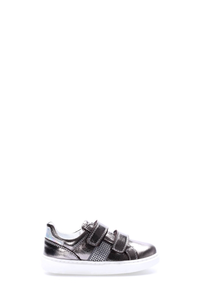 MirgeShoes Platin Kız Cırtcırtlı Çocuk Günlük Ayakkabı İçi Dışı Hakiki Deri MRG017422411092