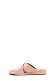 MirgeShoes Kadın Düz Terlik İçi Dışı Hakiki Deri Pudra   MRG017872612661