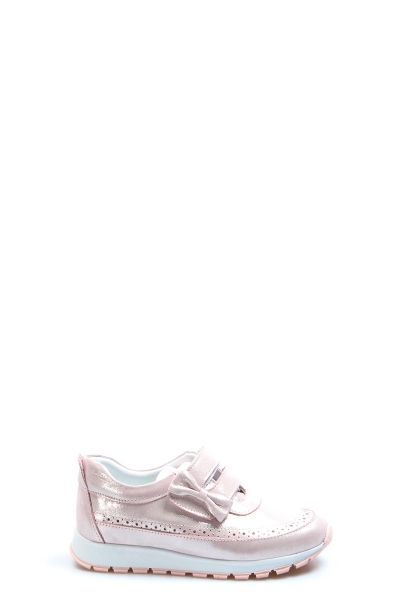 MirgeShoes Pudra Simli Kız Çocuk Spor Sneaker Ayakkabı İçi Dışı Hakiki Deri MRG019676215