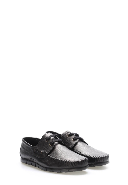 MirgeShoes Siyah Bağcıklı Erkek Loafer Ayakkabı İçi Dışı Hakiki Deri MRG017581316318