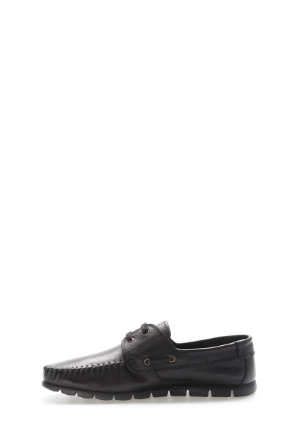 MirgeShoes Siyah Bağcıklı Erkek Loafer Ayakkabı İçi Dışı Hakiki Deri MRG017581316318