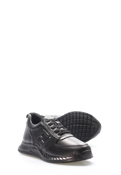 MirgeShoes Siyah Bağcıklı Kadın Casual Ayakkabı İçi Dışı Hakiki Deri MRG017132612719