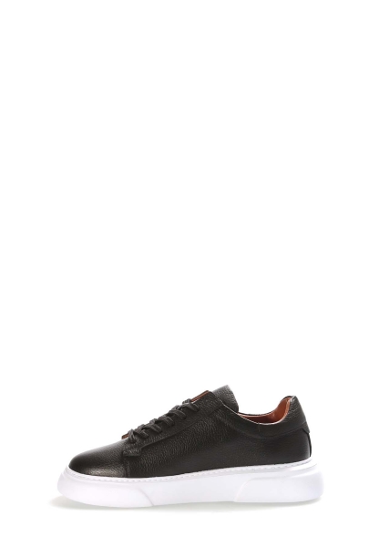 MirgeShoes Siyah-Beyaz Bağcıklı Erkek Casual Ayakkabı İçi Dışı Hakiki Deri MRG01531131994