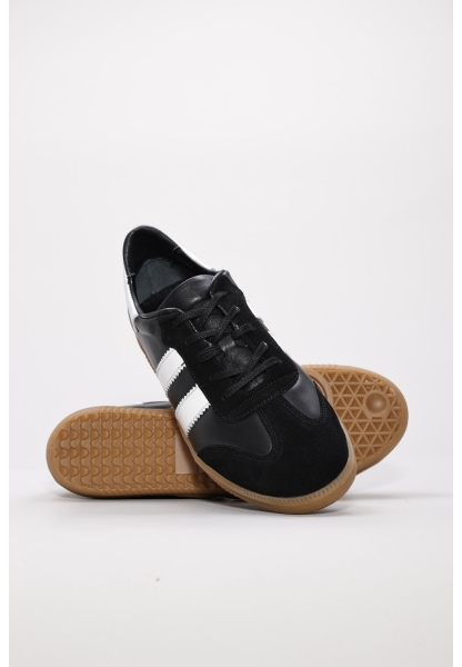 MirgeShoes Siyah-Beyaz Bağcıklı Erkek Casual Ayakkabı İçi Dışı Hakiki Deri MRG01284131618