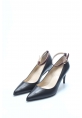 MirgeShoes Siyah-Bordo Kadın İnce Topuklu Ayakkabı İçi Dışı Hakiki Deri MRG0114926121715
