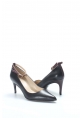 MirgeShoes Siyah-Bordo Kadın İnce Topuklu Ayakkabı İçi Dışı Hakiki Deri MRG0114926121715