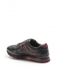 MirgeShoes Siyah-Bordo Bağcıklı Erkek Sneaker Spor Ayakkabı İçi Dışı Hakiki Deri MRG01792711113