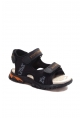 MirgeShoes Siyah Unisex Çocuk Sandalet İçi Dışı Hakiki Deri MRG0170424311117
