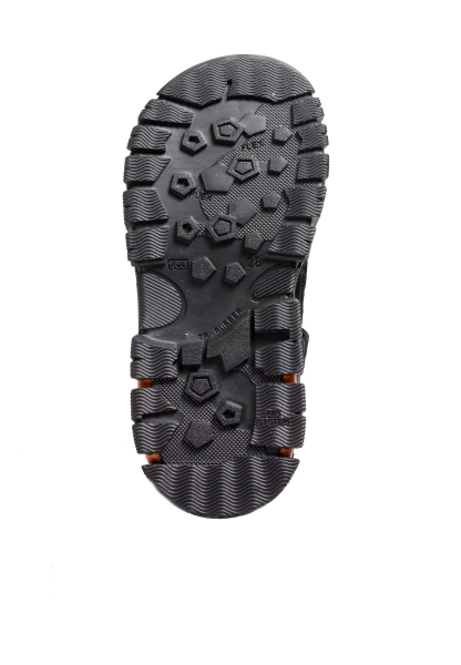 MirgeShoes Siyah Unisex Çocuk Sandalet İçi Dışı Hakiki Deri MRG0170424311117