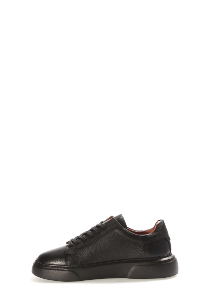 MirgeShoes Siyah Bağcıklı Erkek Casual Ayakkabı Kalın Taban İçi Dışı Hakiki Deri MRG01531131994