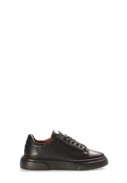 MirgeShoes Siyah Bağcıklı Erkek Casual Ayakkabı Kalın Taban İçi Dışı Hakiki Deri MRG01531131994