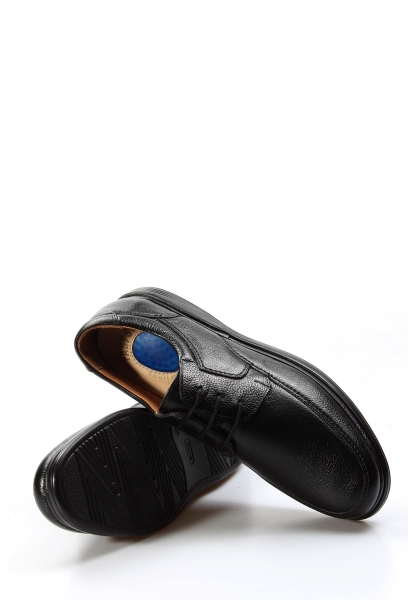 MirgeShoes Siyah Bağcıklı Erkek Casual Ayakkabı İçi Dışı Hakiki Deri MRG0194513211414