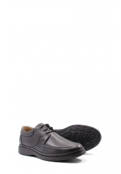 MirgeShoes Siyah Bağcıklı Erkek Casual Ayakkabı İçi Dışı Hakiki Deri MRG0125613161180