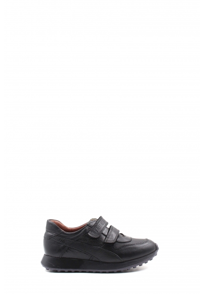 MirgeShoes Siyah Erkek Cırtcırtlı Çocuk Casual Ayakkabı İçi Dışı Hakiki Deri MRG011362410229