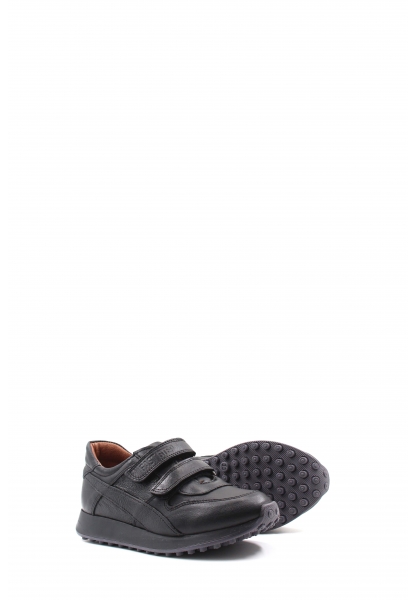 MirgeShoes Siyah Erkek Cırtcırtlı Çocuk Casual Ayakkabı İçi Dışı Hakiki Deri MRG011362410229