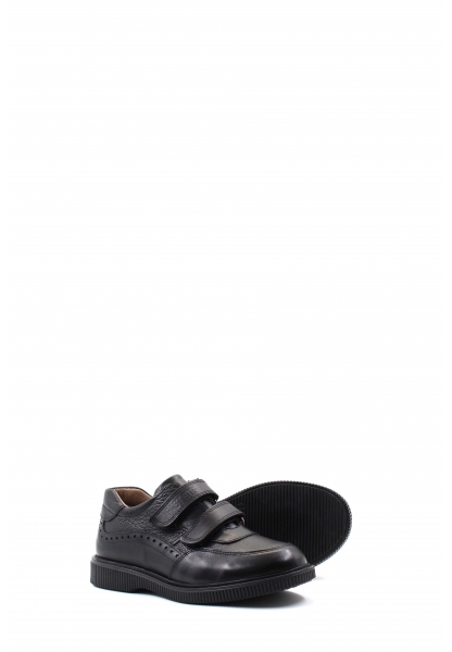MirgeShoes Siyah Erkek Cırtcırtlı Çocuk Casual Ayakkabı İçi Dışı Hakiki Deri MRG011362410231
