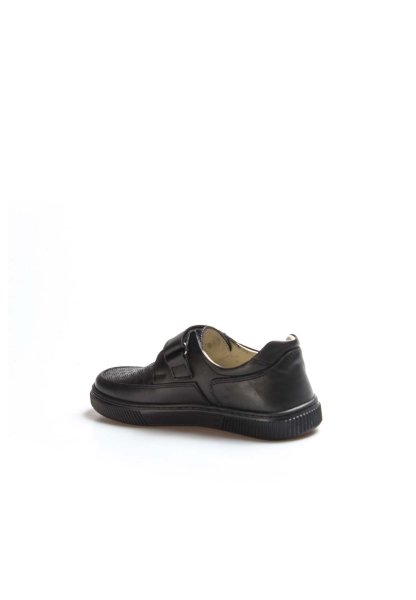 MirgeShoes Siyah Erkek Çocuk Cırtcırtlı Casual Ayakkabı İçi Dışı Hakiki Deri MRG0190061917211023