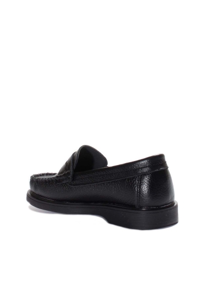 MirgeShoes Siyah Erkek Çocuk Casual Ayakkabı İçi Dışı Hakiki Deri MRG0196724311111