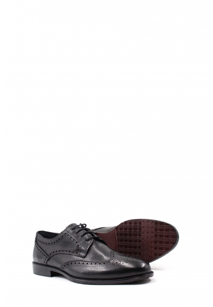 MirgeShoes Siyah Bağcıklı Erkek Klasik Ayakkabı İçi Dışı Hakiki Deri MRG01289131236