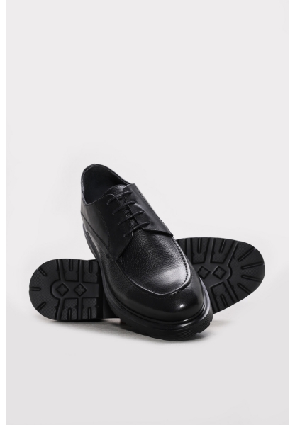 MirgeShoes Siyah Bağcıklı Erkek Klasik Ayakkabı İçi Dışı Hakiki Deri MRG0187113124238