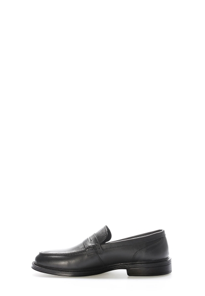 MirgeShoes Siyah Bağcıksız Erkek Klasik Ayakkabı İçi Dışı Hakiki Deri MRG019491311217