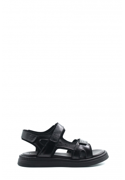 MirgeShoes Siyah Erkek Açık Hava Sandalet İçi Dışı Hakiki Deri MRG011381317422826