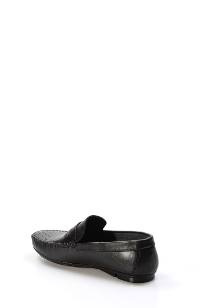 MirgeShoes Siyah Bağcıksız Erkek Loafer Babet Ayakkabı İçi Dışı Hakiki Deri MRG01988131523