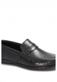 MirgeShoes Siyah Bağcıksız Erkek Loafer Ayakkabı İçi Dışı Hakiki Deri MRG01715131420