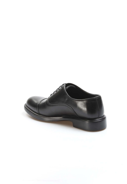MirgeShoes Siyah Bağcıklı Erkek Oxford Ayakkabı İçi Dışı Hakiki Deri MRG01760131414