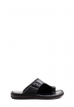 MirgeShoes Erkek Parmak Arası Terlik İçi Dışı Hakiki Deri Siyah MRG01258131336