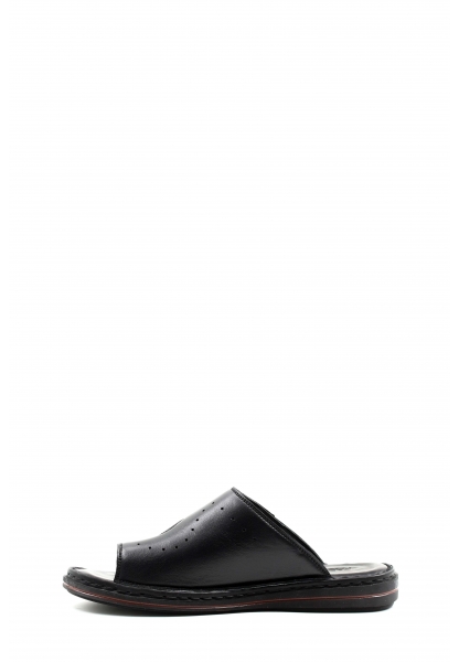 MirgeShoes Erkek Parmak Arası Terlik İçi Dışı Hakiki Deri Siyah MRG01258131336
