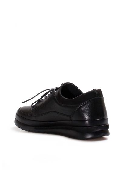 MirgeShoes Siyah Bağcıklı Erkek Spor Sneaker Ayakkabı İçi Dışı Hakiki Deri MRG01985131767