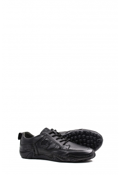 MirgeShoes Siyah Bağcıklı Erkek Spor Sneaker Ayakkabı İçi Dışı Hakiki Deri MRG0125713132736