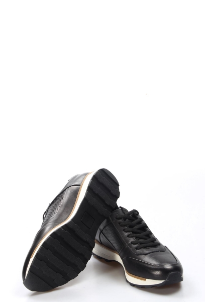 MirgeShoes Siyah Bağcıklı Erkek Sneaker Spor Ayakkabı İçi Dışı Hakiki Deri MRG01853131232