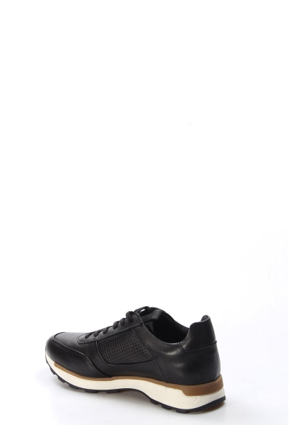 MirgeShoes Siyah Bağcıklı Erkek Sneaker Spor Ayakkabı İçi Dışı Hakiki Deri MRG01853131232