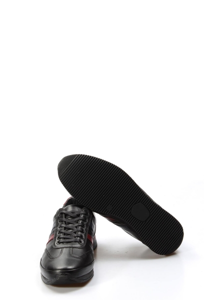  MirgeShoes Siyah Bağcıklı Erkek Sneaker Spor Ayakkabı İçi Dışı Hakiki Deri MRG019861311910
