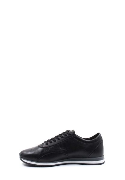 MirgeShoes Siyah Bağcıklı Erkek Spor Sneaker Ayakkabı İçi Dışı Hakiki Deri MRG0128413121637