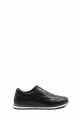 MirgeShoes Siyah Bağcıksız Erkek Spor Sneaker Ayakkabı İçi Dışı Hakiki Deri MRG01284131717