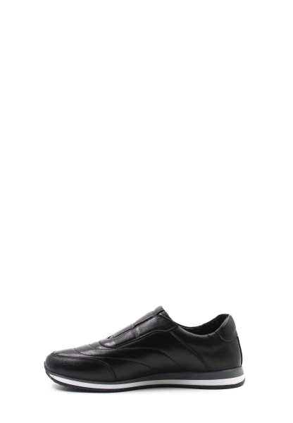 MirgeShoes Siyah Bağcıksız Erkek Spor Sneaker Ayakkabı İçi Dışı Hakiki Deri MRG01284131717