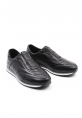 MirgeShoes Siyah Bağcıksız Erkek Spor Sneaker Ayakkabı İçi Dışı Hakiki Deri MRG01284131717