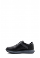 MirgeShoes Siyah Bağcıksız Erkek Spor Sneaker Ayakkabı İçi Dışı Hakiki Deri MRG018521311088