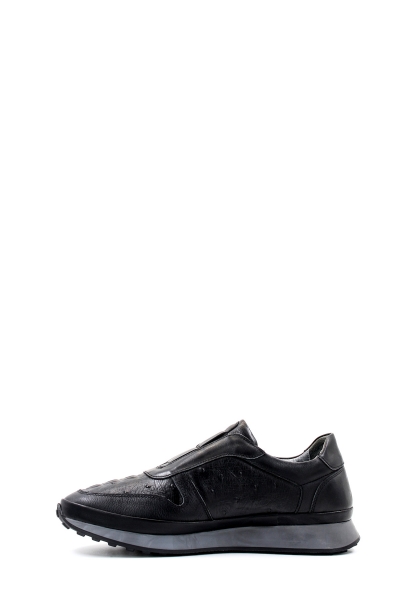 MirgeShoes Siyah Bağcıksız Erkek Spor Sneaker Ayakkabı İçi Dışı Hakiki Deri MRG011081131326