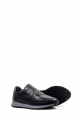 MirgeShoes Siyah Bağcıksız Erkek Spor Sneaker Ayakkabı İçi Dışı Hakiki Deri MRG011081131326
